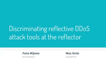 Discriminating reflective DDoS  attack tools at the reflector  Fons Mijnen  Max Grim