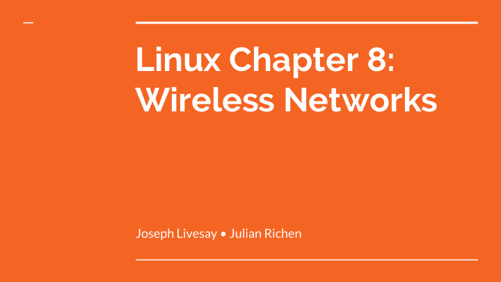 linux chapter 8 wireless networks
