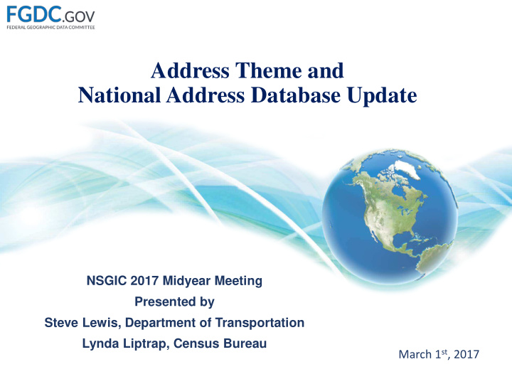 address theme and national address database update