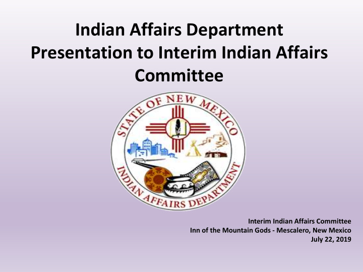 indian affairs department presentation to interim indian