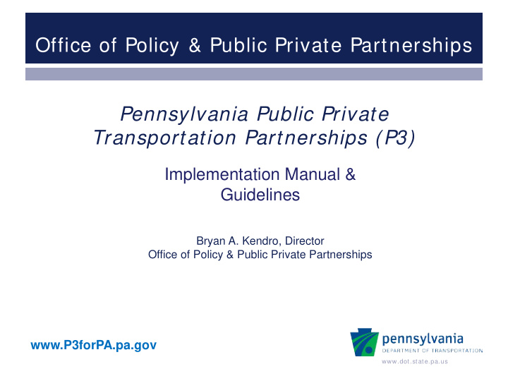office of policy public private partnerships pennsylvania