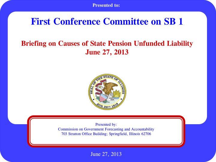 first conference committee on sb 1