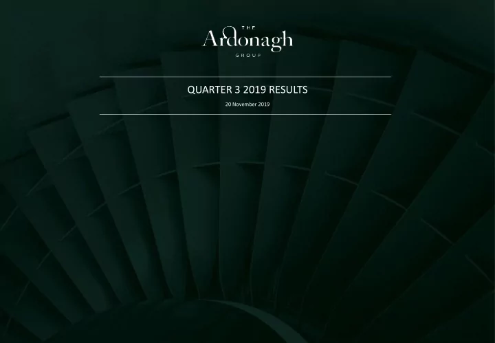 quarter 3 2019 results