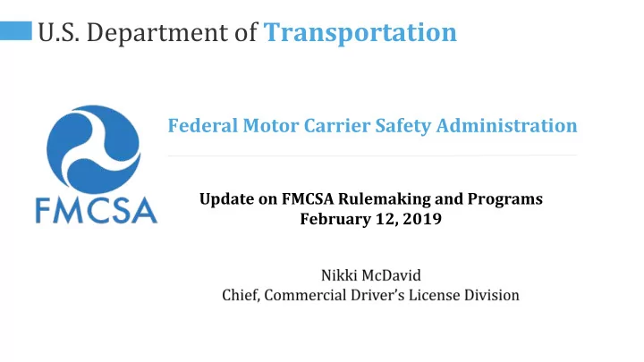 u s department of transportation
