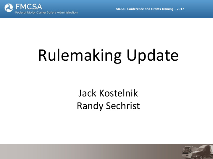 rulemaking update