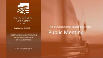 Public Meeting  FEDERAL HIGHWAY ADMINISTRATION  AND ARIZONA DEPARTMENT  OF  TRANSPORTATION  P9101