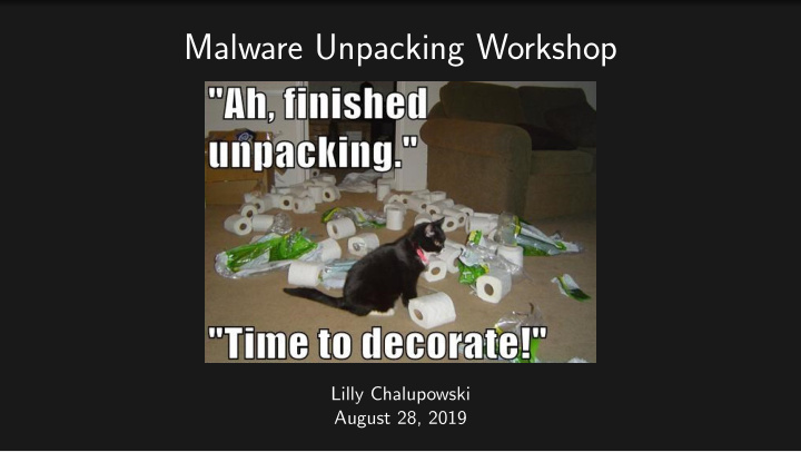 malware unpacking workshop