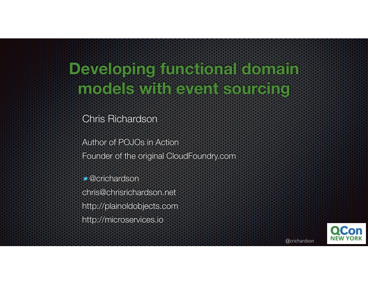developing functional domain models with event sourcing