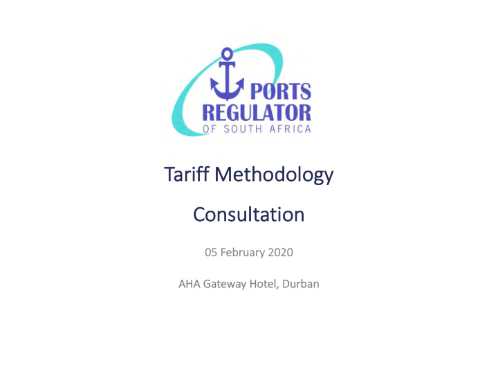 ta tariff methodology co consultation
