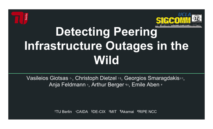 detecting peering infrastructure outages in the wild