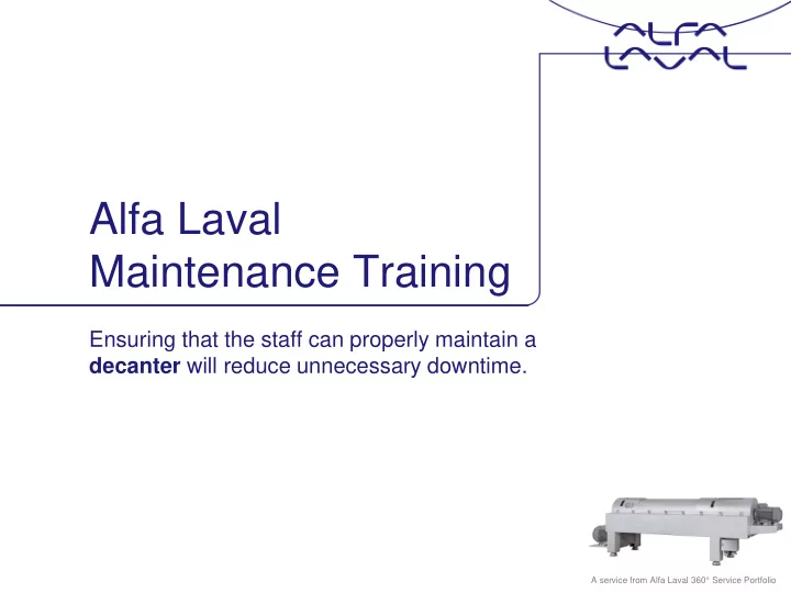 maintenance training