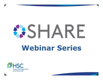 Webinar Series  The ABCs of BCAs: Their Value in Asset  Management and Planning  Bill Bacon, DpIT,