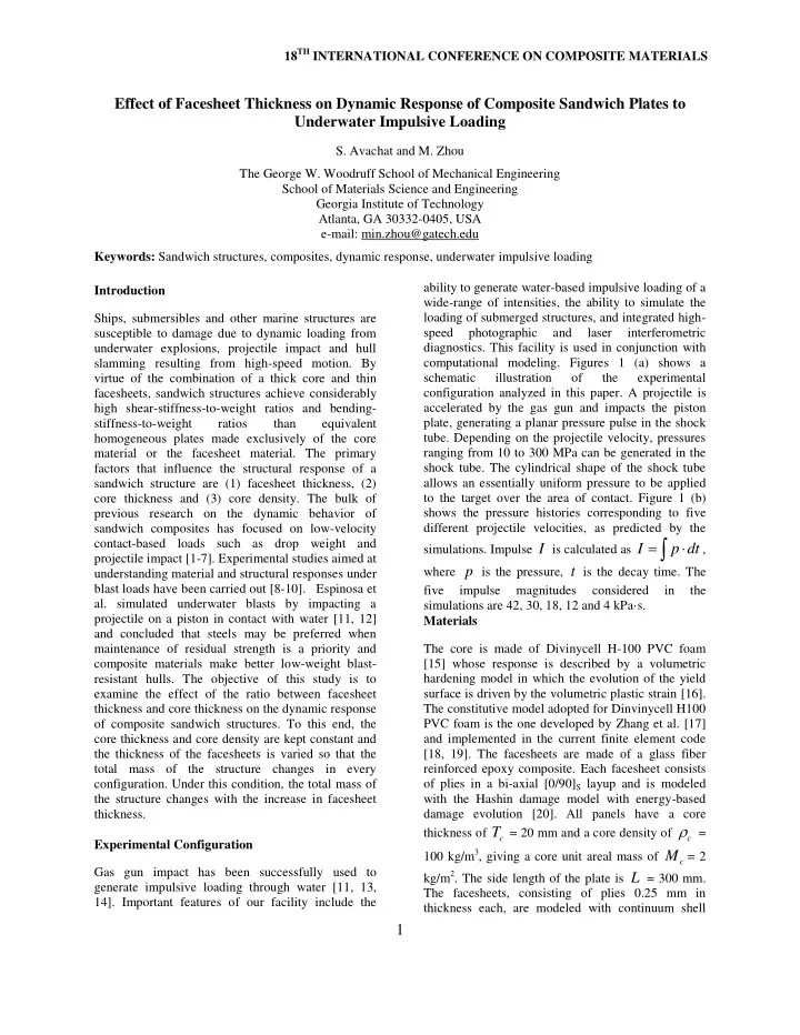 contact based loads such as drop weight and simulations