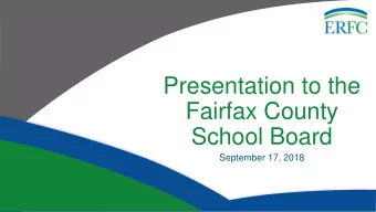 Fairfax County  School Board  September 17, 2018  Presenter  ELI MARTINEZ  Executive Director/CIO