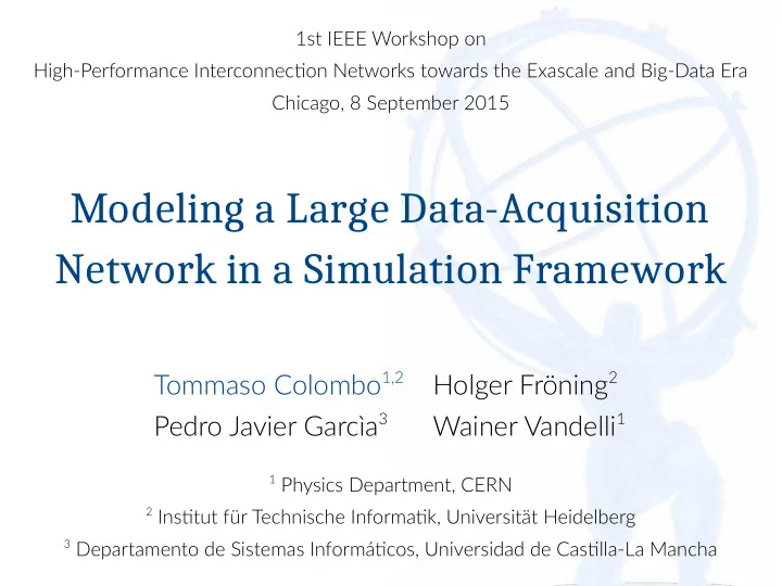 modeling a large data acquisition network in a simulation
