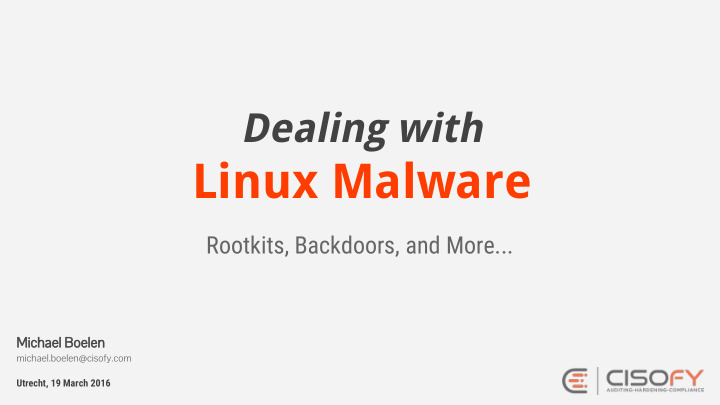 linux malware