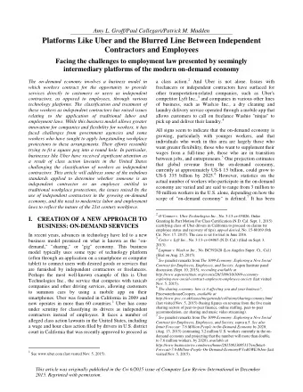 Platforms Like Uber and the Blurred Line Between Independent  Contractors and Employees  Facing the