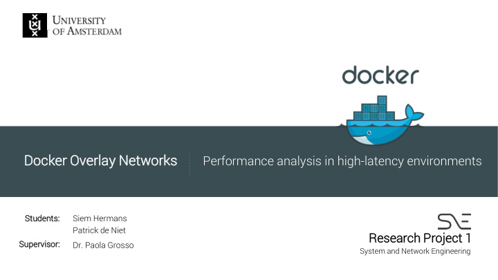 docker cker ov overlay rlay networks tworks