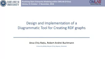 Diagrammatic Tool for Creating RDF graphs Anca Chi - Raiu , Robert Andrei Buchmann University
