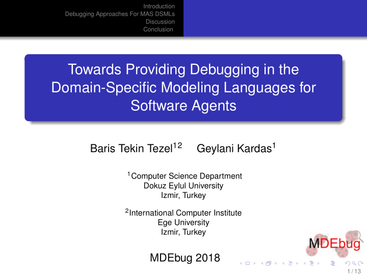 towards providing debugging in the domain specific