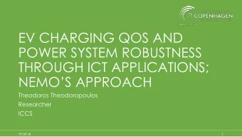 EV CHARGING QOS AND  POWER SYSTEM ROBUSTNESS  THROUGH ICT APPLICATIONS;  NEMOS APPROACH