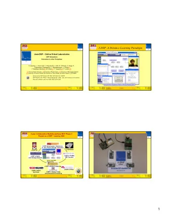 1  Collaborative Project  Collaborative EMD Overview  J-DSP  J-DSP  Editor  Editor  PLANNED IN THIS
