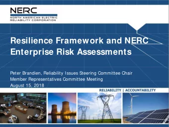 Resilience Framework and NERC  Enterprise Risk Assessments  Peter Brandien, Reliability Issues