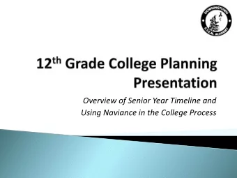 Using Naviance in the College Process  What Have We Done to Prepare Our Students?  College