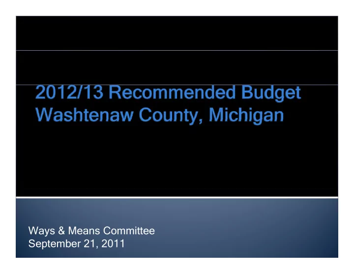 ways means committee september 21 2011 response to the