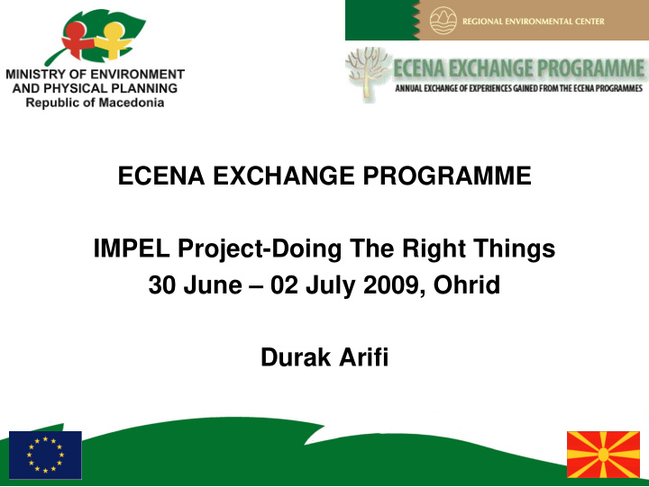 ecena exchange programme impel project doing the right
