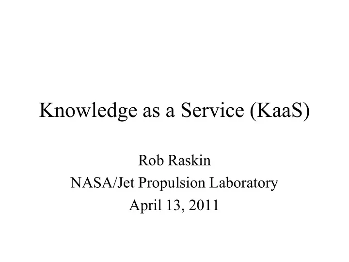 knowledge as a service kaas