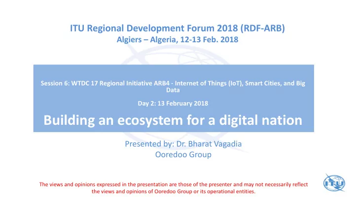 building an ecosystem for a digital nation