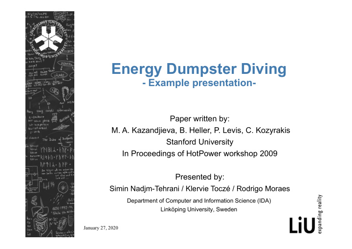 energy dumpster diving