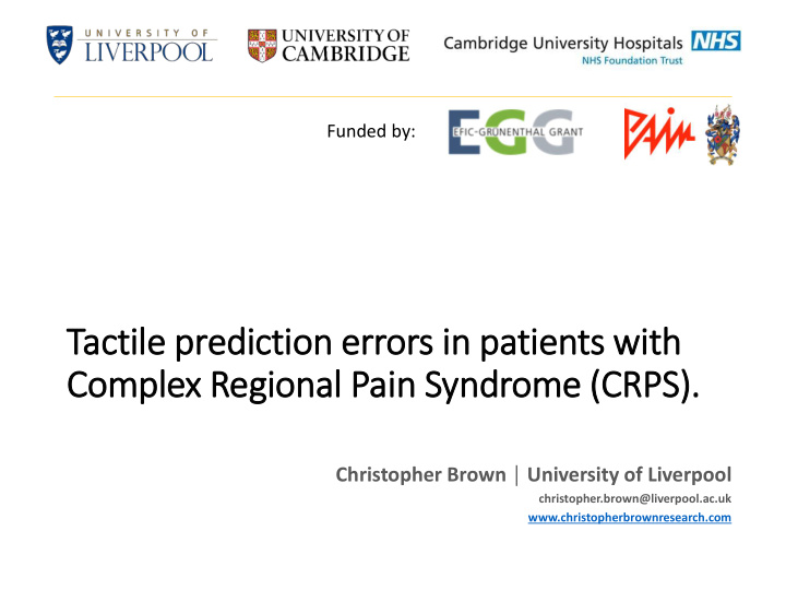 tactile prediction errors in in patients wit ith