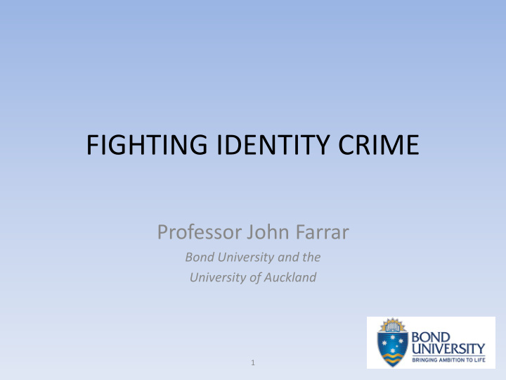 fighting identity crime