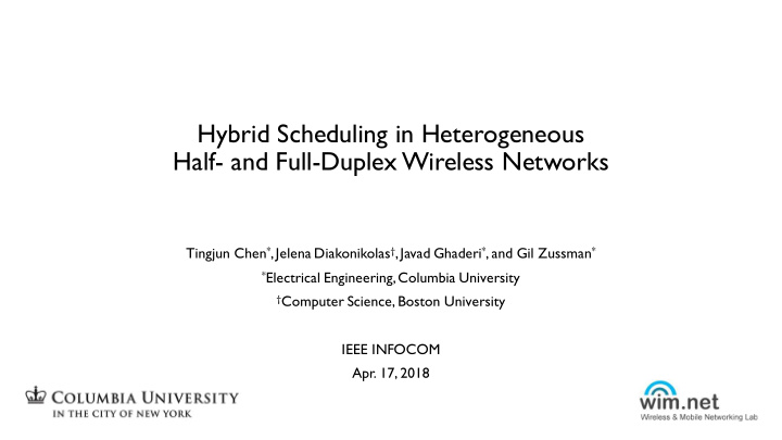 hybrid scheduling in heterogeneous half and full duplex