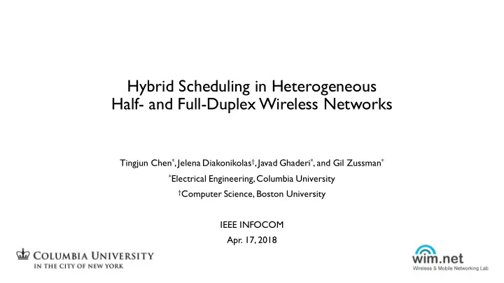 hybrid scheduling in heterogeneous half and full duplex