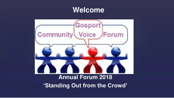 {  Annual Forum 2018  Standing Out from the Crowd  Annual General Meeting  2018  {  Annual