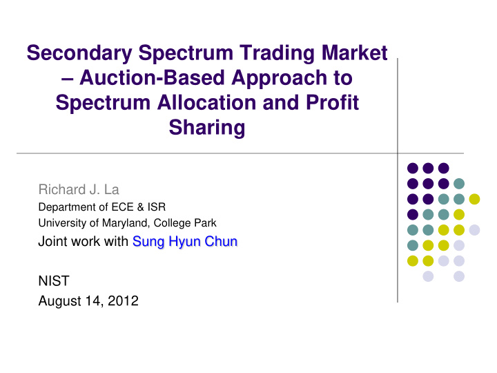 secondary spectrum trading market auction based approach