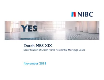 Dutch MBS XIX  Securitisation of Dutch Prime Residential Mortgage Loans  November 2018  Disclaimer