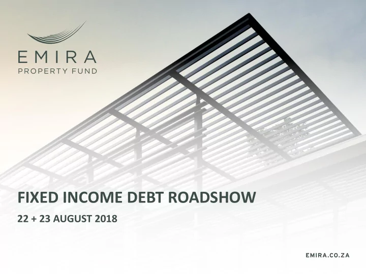 fixed income debt roadshow