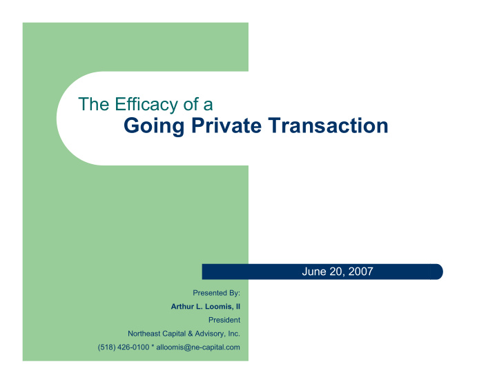 going private transaction