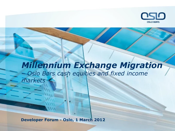 millennium exchange migration