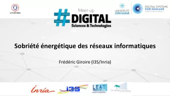 Sobrit nergtique des rseaux informatiques  Frdric Giroire (I3S/Inria)  Energy