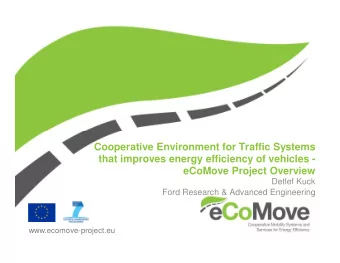 Cooperative Environment for Traffic Systems  that improves energy efficiency of vehicles -  eCoMove