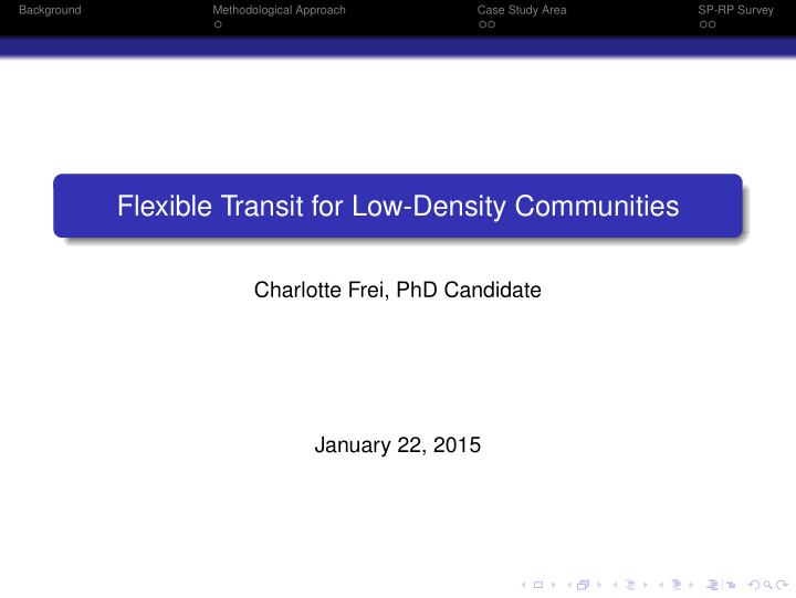 flexible transit for low density communities