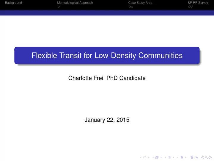 flexible transit for low density communities