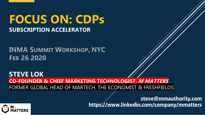 focus on cdps