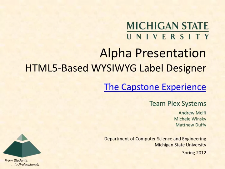 alpha presentation