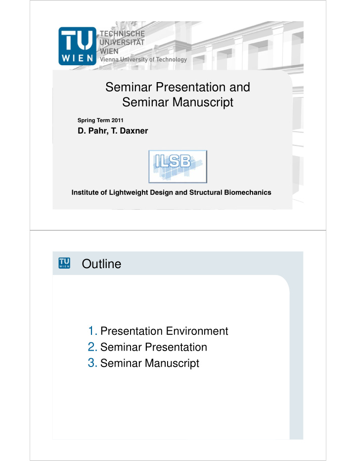 seminar presentation and seminar manuscript